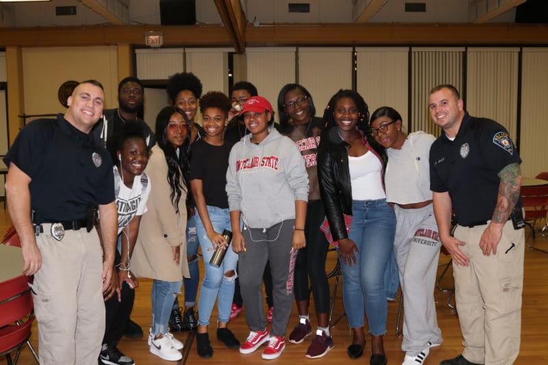 Montclair, NJ 11/1/18 First annual Community Relations Expo: At Student Center, Ballrooms Montclair State University, Students gather to ask police questions police excessive force. Photo by Tiffany Baskerville