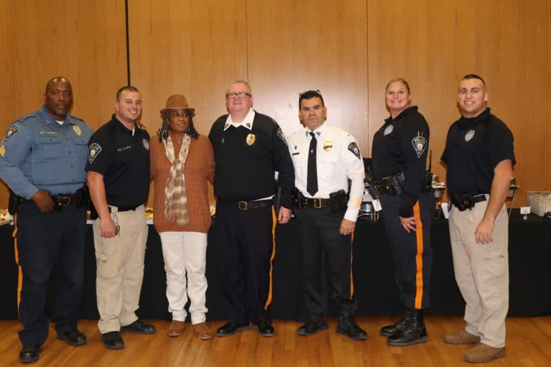 Montclair, NJ 11/1/18 First annual Community Relations Expo: At Student Center, Ballrooms Montclair State University, Students gather to ask police questions police excessive force. Photo by Tiffany Baskerville
