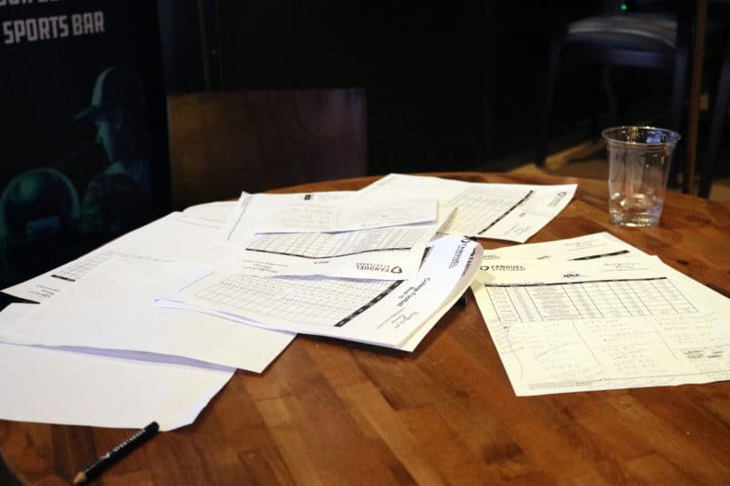 East Rutherford, NJ 11/2/2018 NJ SPORTS BETTING: The remains of the betting chaos. The question always remains: Whats my next sure thing?