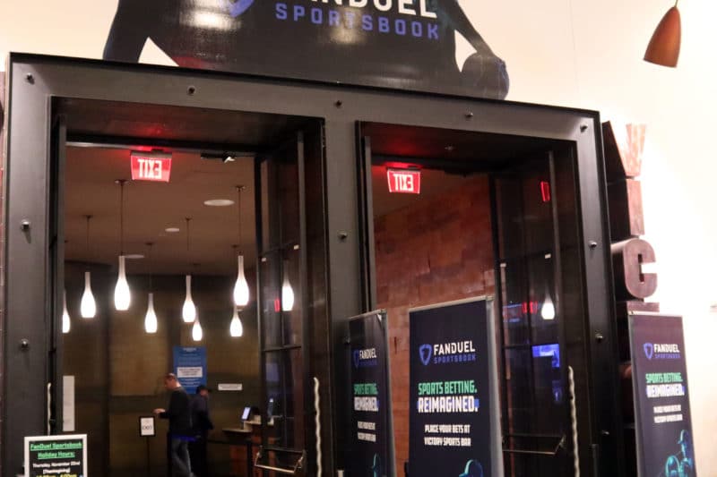 East Rutherford, NJ 11/2/2018 NJ SPORTS BETTING: The Entrance to the Sports Book where Fanduel has put up shop.