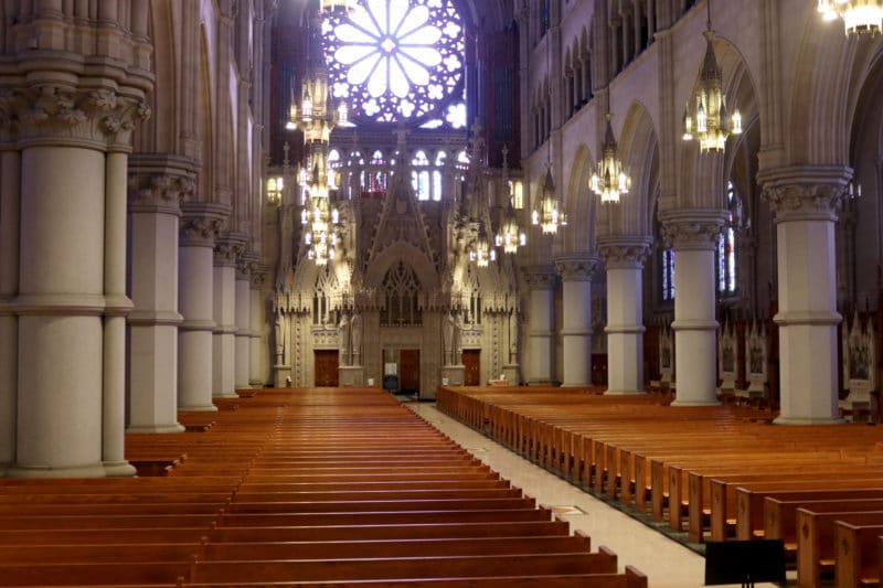 NEWARK, NJ 10/30/18 SACRED HEART BASILICA EMPTY CONGREGATION:
An empty congregation at the Sacred Heart Basilica on a day where no services were being held. People may enter to say prayers whenever they choose.
-Photo by Katherine Braunstein